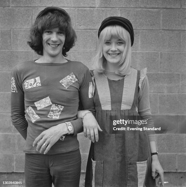 English actress Natasha Pyne marries actor Paul Copley, UK, 18th July 1972.