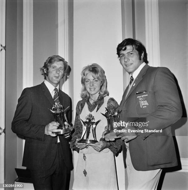 The presentation of the Andrew and Booth Olympics Awards to British winners at the Summer Olympics in Munich, UK, 25th September 1972. From left to...