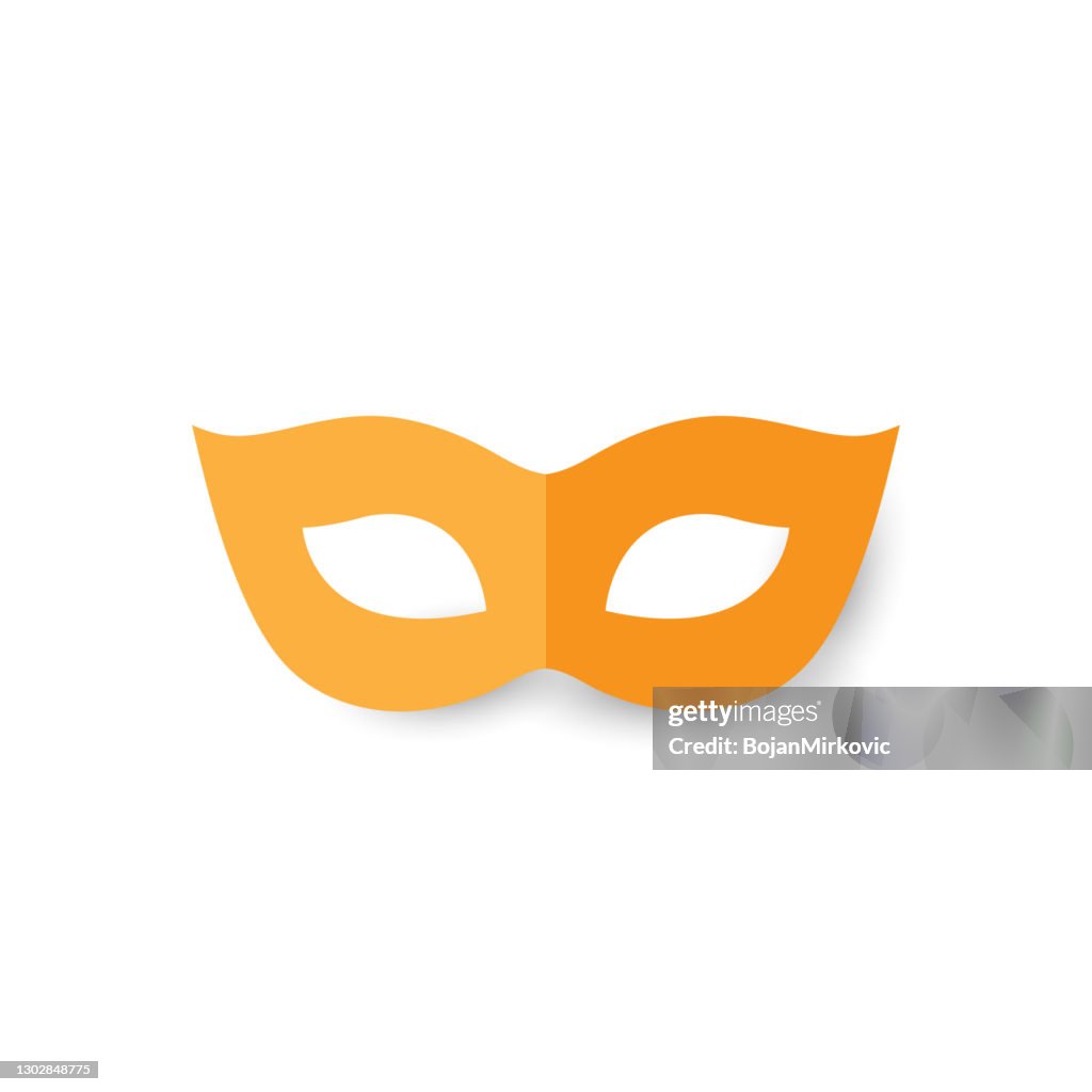 Icono de papel de máscara sobre fondo blanco. Vector