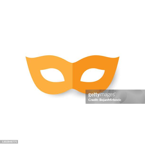 ilustraciones, imágenes clip art, dibujos animados e iconos de stock de icono de papel de máscara sobre fondo blanco. vector - carnaval