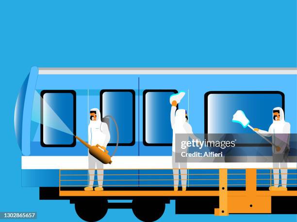 Clean Up Train Train Cleaning High Res Illustrations - Getty Images