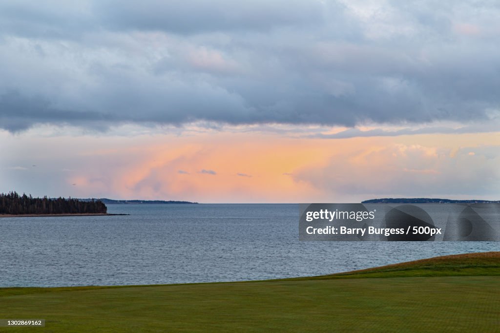 Scenic view of sea against sky during sunset,Chester,Nova Scotia,Canada