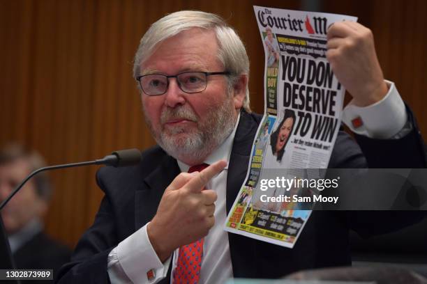Former Prime Minister Kevin Rudd during the public hearing into Media diversity in Australia at the Environment and Communications References...