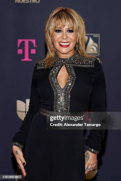 Alejandra Guzmán attends Univision's 33rd Edition of Premio Lo Nuestro a la Música Latina at AmericanAirlines Arena on February 18, 2021 in Miami,...