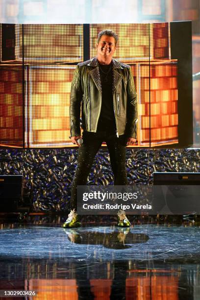 Carlos Vives performs onstage during Univision's 33rd Edition of Premio Lo Nuestro a la Música Latina at AmericanAirlines Arena on February 18, 2021...