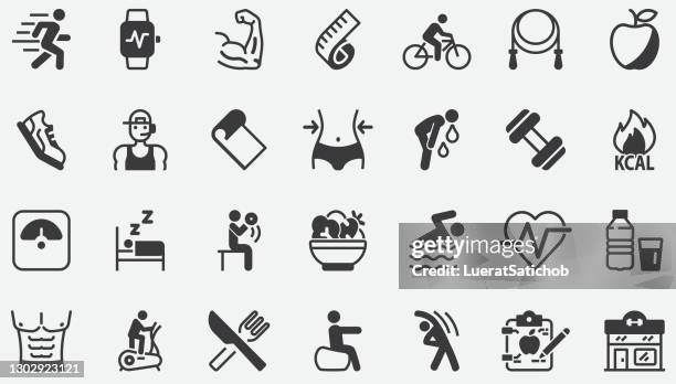 fitness ,healthy lifestyle, exercising,gym concept icons - cardio stock illustrations