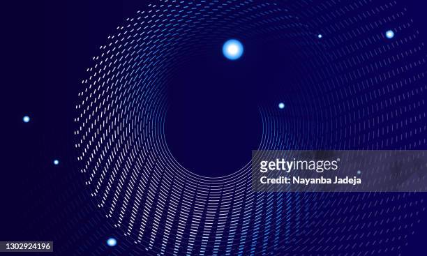 technology data circles on dark background - computer graphic stock illustrations