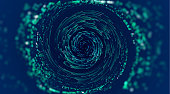 Data swirl abstract vector background. Ai spin vortex flow. Orbit warp speed.