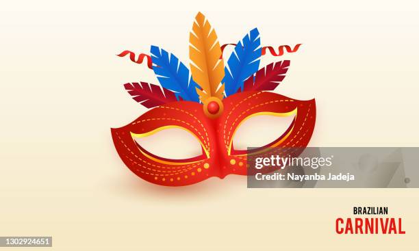 ilustraciones, imágenes clip art, dibujos animados e iconos de stock de ilustración de máscara de carnaval rojo brillante - mask dance