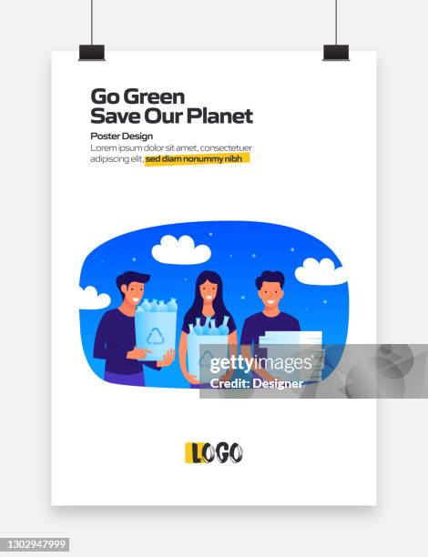 go green, save our planet concept for posters, covers and banners. modern flat design vector illustration. - deforestation stock illustrations
