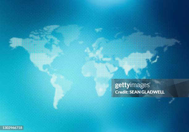 world map on screen - digitally generated image world map stock pictures, royalty-free photos & images