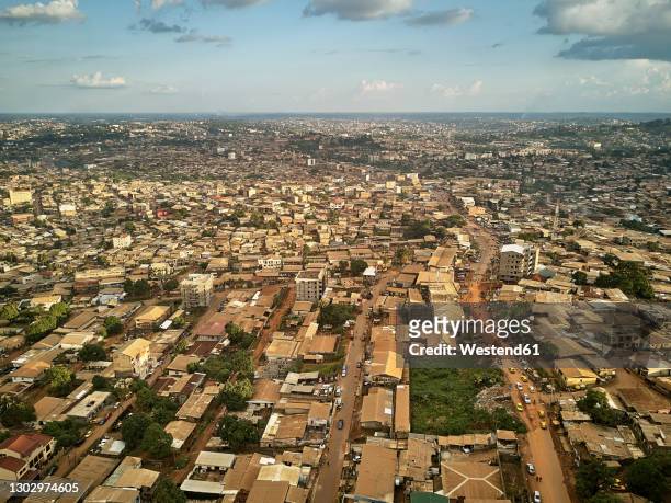yaounde, cameroon, aerial view of city - camerún fotografías e imágenes de stock