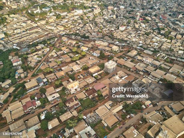 yaounde, cameroon, aerial view of city - cameroon city stock pictures, royalty-free photos & images