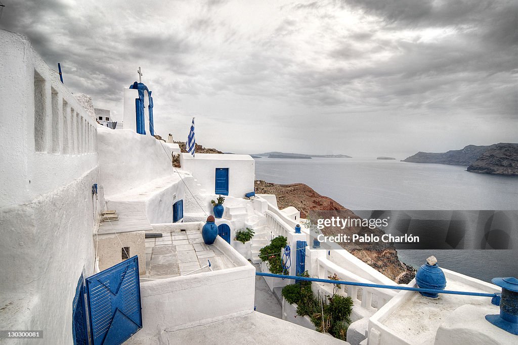 Santorini front of sea