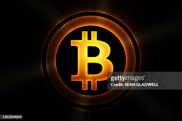 bitcoin currency icon - bitcoin stock pictures, royalty-free photos & images