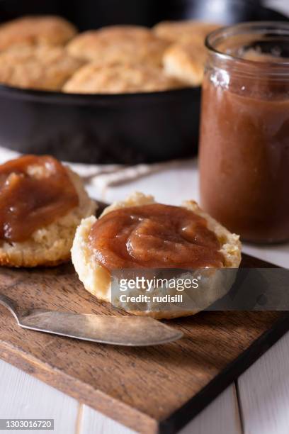 apple butter - buttermilk biscuit stock pictures, royalty-free photos & images
