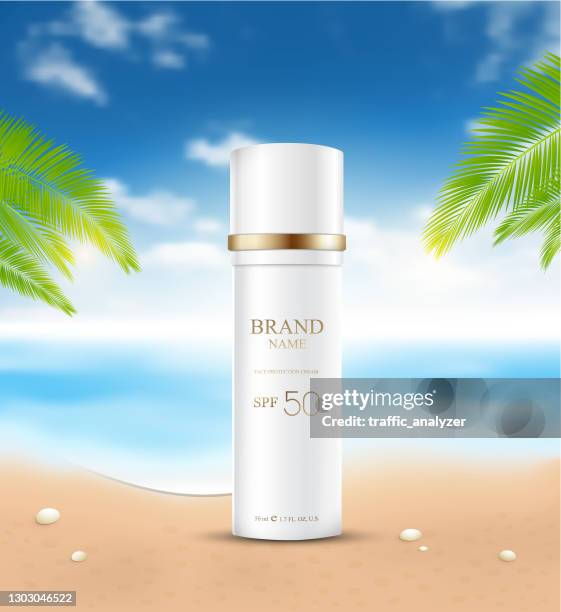 cosmetics template packshot - skin cream stock illustrations