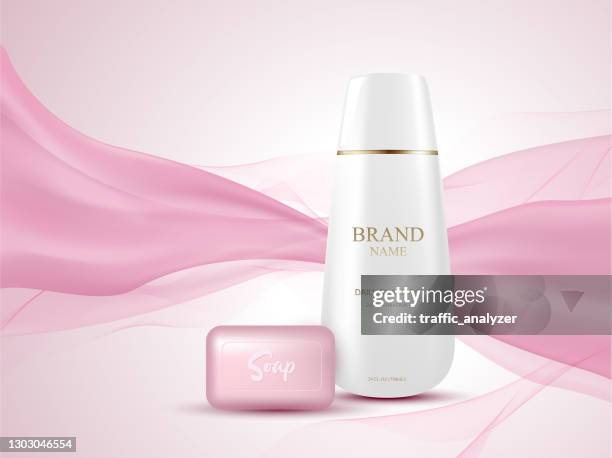 cosmetics template packshot - beauty product stock illustrations