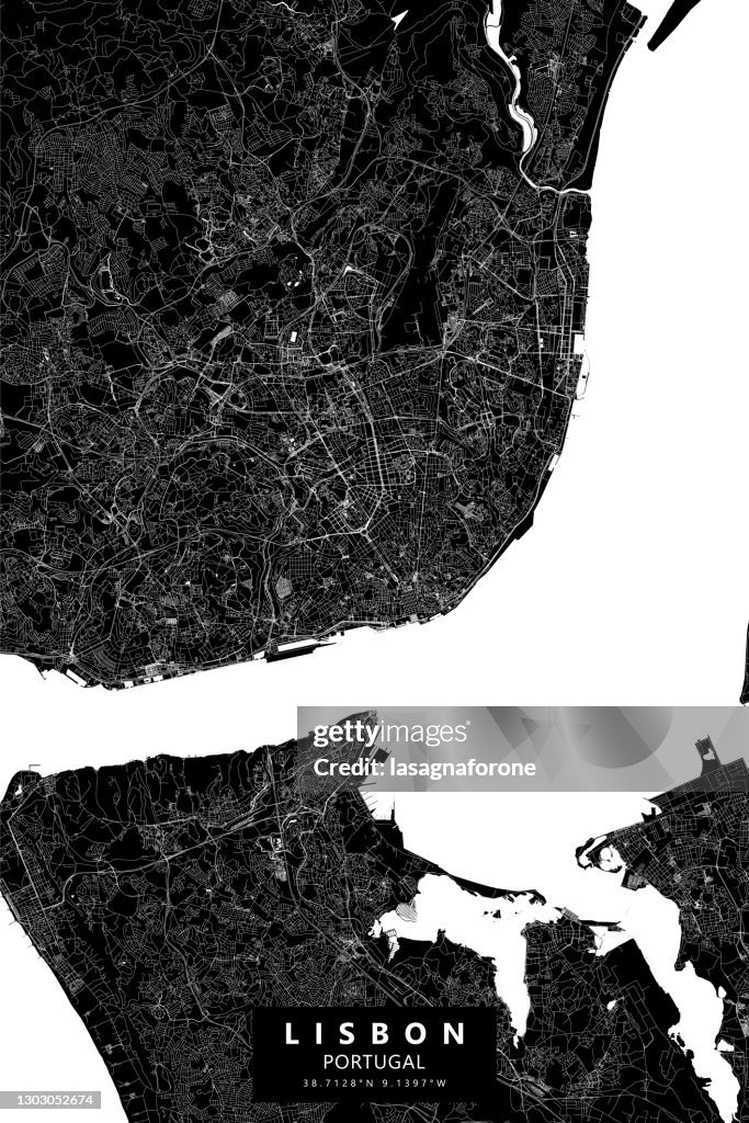Lisbon, Portugal Vector Map