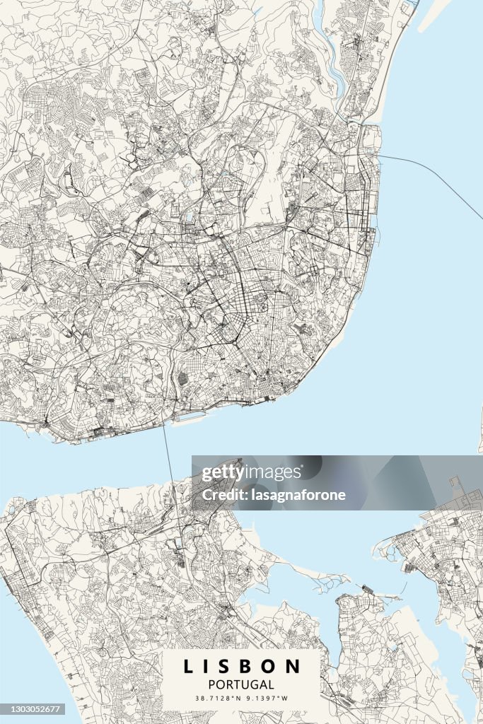 Lisbon, Portugal Vector Map