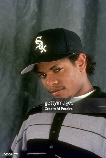Rapper Eazy-E appears in a portrait taken on October 10, 1993 in New York City.