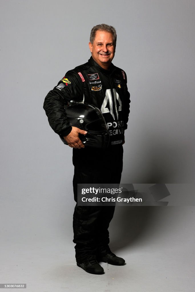 Portrait Racing Driver Official Driver Mario Gosselin poses for a photo at Daytona International ...