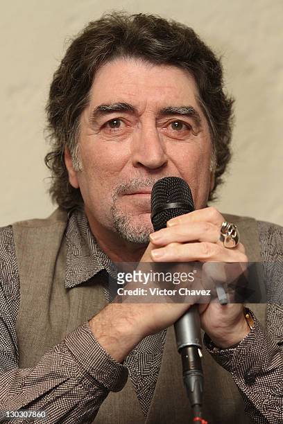 Singer Joaquin Sabina attends a press conference at the Hotel Camino Real on October 25, 2011 in Mexico City, Mexico.