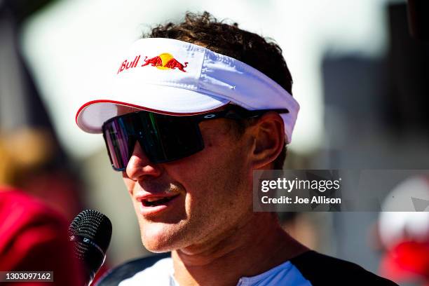 Braden Currie talks to media during Challenge Wanaka on February 20, 2021 in Wanaka, New Zealand.