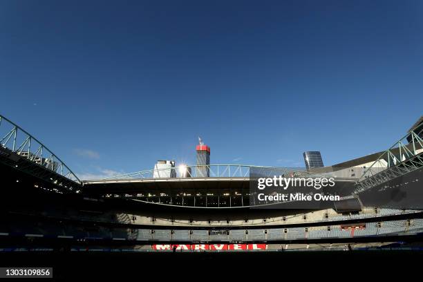 General view is seen inside Marvel Stadium prior to the round four AFLW match between the North Melbourne Kangaroos and the Collingwood Magpies at...