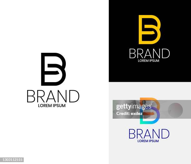 illustrations, cliparts, dessins animés et icônes de ensemble de logo b - lettre b