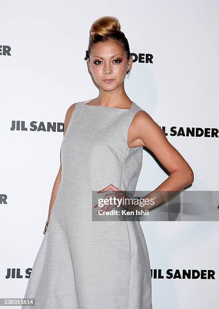 Singer and model Anna Tsuchiya arrives at the photocall during the Jil Sander 2012 S/S Fashion Show at the National Art Center on October 25, 2011 in...