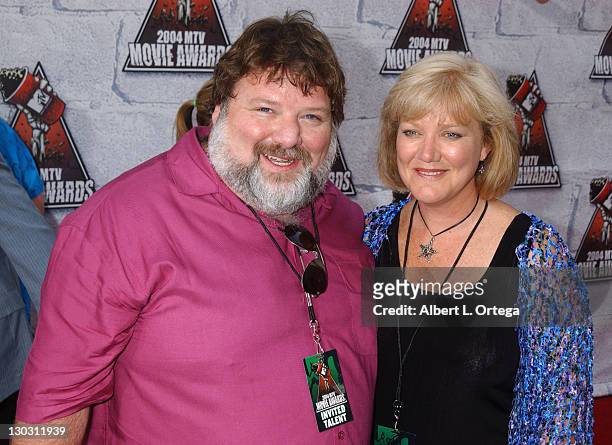 Phil Margera and April Margera during MTV Movie Awards 2004 - Arrivals at Sony Pictures Studios in Culver City, California, United States.