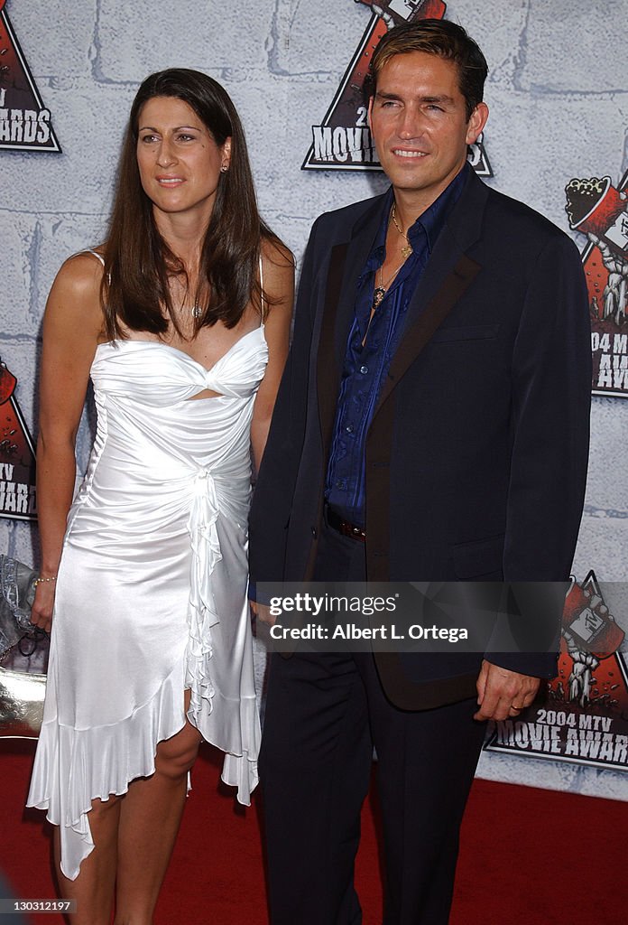 Jim Caviezel and wife Kerri Browitt during MTV Movie Awards 2004 -... News Photo - Getty Images