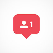 Vector image of follower notification icon.