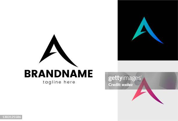 ein logo-set - buchstabe a stock-grafiken, -clipart, -cartoons und -symbole