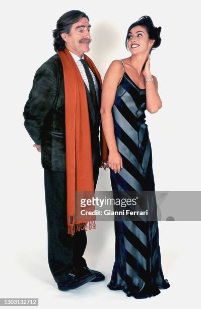 Spanish TV presenter and writer Miguel de la Cuadra Salcedo with Spanish actress and model Arancha del Sol in a photo shoot by the end of the year,...