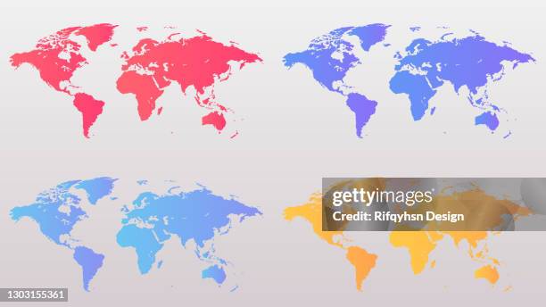 96 Gradient World Map Flat Stock Photos, High-Res Pictures, and Images ...