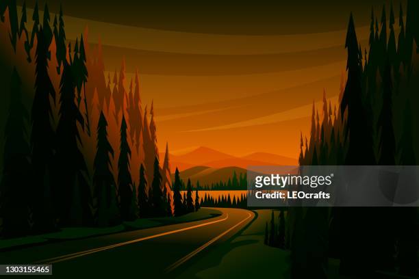 Sunrise Road Drawing High Res Illustrations - Getty Images