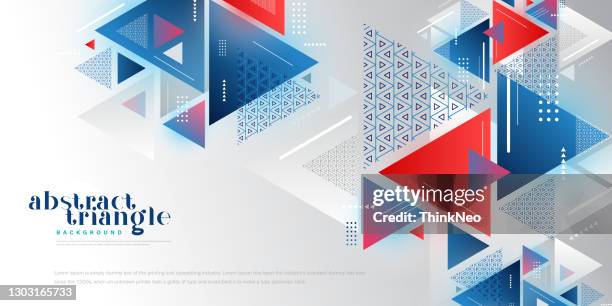 abstract modern colorful triangles on white background - diamond shapes stock illustrations