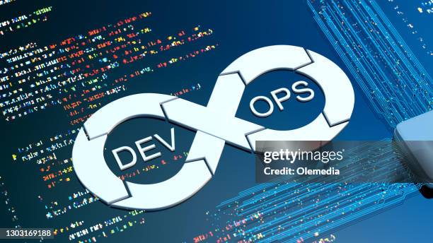 devops concept - ciclo de vida imagens e fotografias de stock