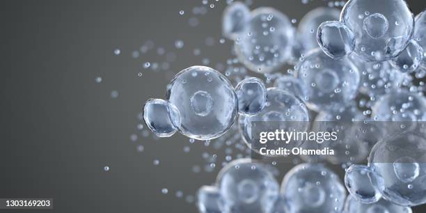 abstract nano molecular structure. h2 hydrogen - abstract molecule imagens e fotografias de stock