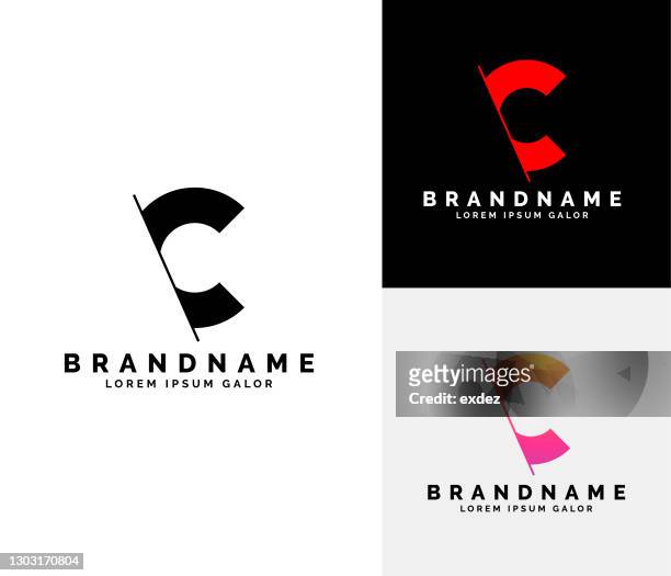 ilustrações, clipart, desenhos animados e ícones de conjunto de logotipo c - letra c