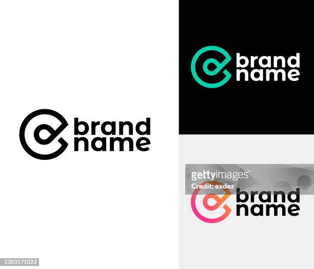 illustrazioni stock, clip art, cartoni animati e icone di tendenza di set di logo c - logo
