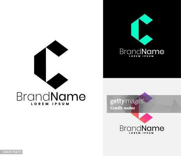 illustrations, cliparts, dessins animés et icônes de ensemble de logo c - lettre c