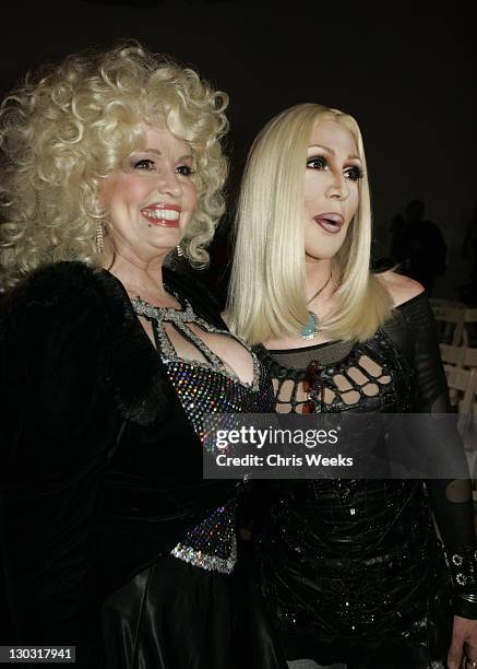 Dolly Parton and Cher look-alikes during Mercedes-Benz Fall 2005 L.A. Fashion Week at Smashbox Studios - Grey Ant - Front Row and Backstage at...