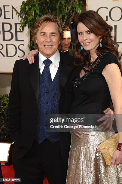 Don Johnson and wife Kelley Phleger during The 63rd Annual Golden Globe Awards - Arrivals at Beverly Hilton Hotel in Beverly Hills, California,...