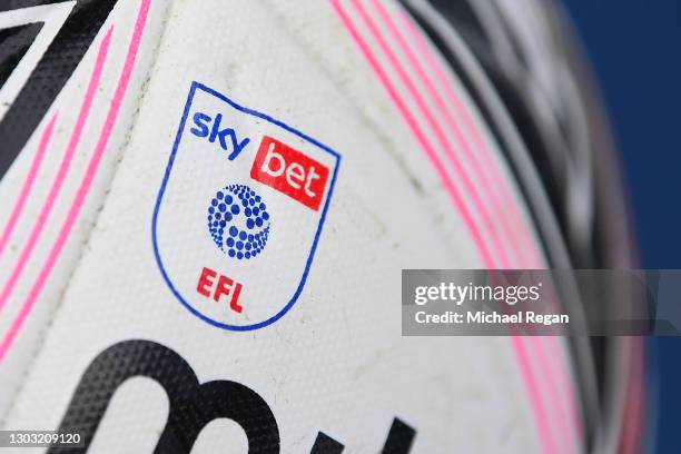 General view of the EFL logo on the match ball during the Sky Bet Championship match between Sheffield Wednesday and Birmingham City at Hillsborough...