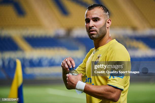 Jese Rodriguez of UD Las Palmas reacts after the Liga Smartbank match betwen UD Las Palmas and FC Cartagena at Estadio Gran Canaria on February 20,...