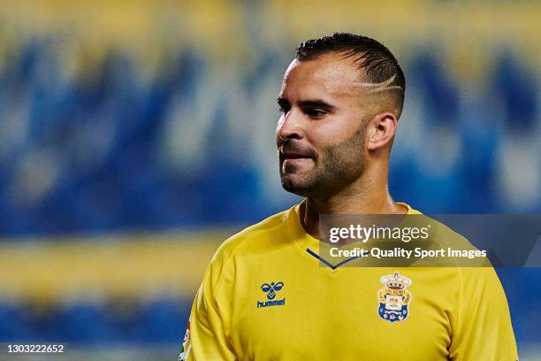 Jese Rodriguez of UD Las Palmas reacts after the Liga Smartbank match betwen UD Las Palmas and FC Cartagena at Estadio Gran Canaria on February 20,...