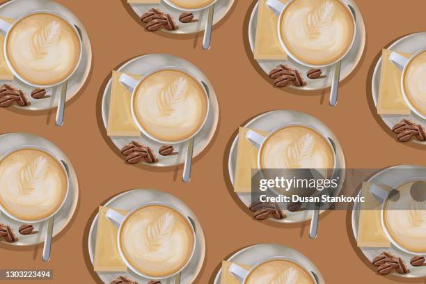 espresso cup pattern - mocha stock illustrations